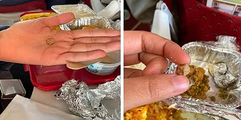 பயணிக்கு வழங்கப்பட்ட உணவில் கல் - அடுத்த சர்ச்சையில் சிக்கிய ஏர் இந்தியா!