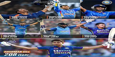 சச்சின் முதல் சுப்மன் கில் வரை.. இரட்டைச் சதங்களில் அதிக சாதனை படைத்த இந்தியா!