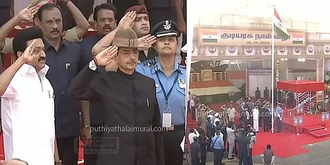 74 வது குடியரசு தினம்: மெரினாவில் தேசிய கொடியேற்றினார் தமிழ்நாடு ஆளுநர் ஆர்.என்.ரவி