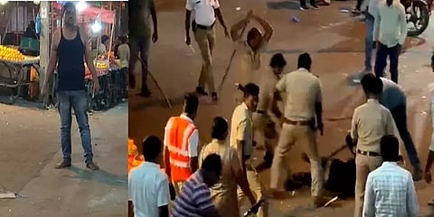 கர்நாடகா: மார்க்கெட்டில் கத்தியை காட்டி மிரட்டிய நபரை துப்பாக்கியால் சுட்டு பிடித்த போலீஸ்