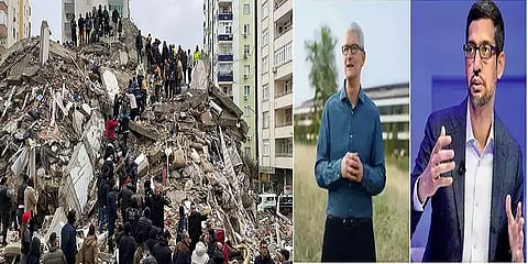 நிலநடுக்கத்தால் பாதிக்கப்பட்ட துருக்கி, சிரியாவிற்கு நன்கொடை!- கூகுள் & ஆப்பிள் அறிவிப்பு