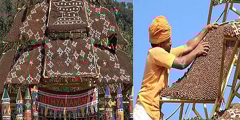 கோடி ருத்ராட்சை மூலம், அண்ணாமலையார் தேர் போல உருவாகி வரும் நித்யானந்தா ஆசிரம தேர்!