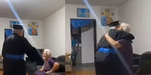 ”ஆத்தா.. நான் பாஸ் ஆகிட்டேன்..” - வாங்கிய பட்டத்தோடு 98 வயது தாயை சந்தித்த 78 வயது மகன்!