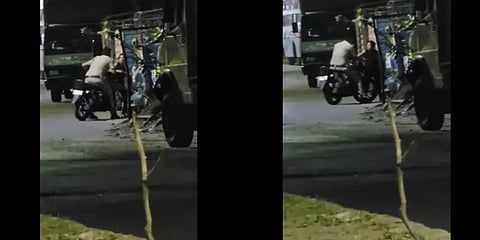 சாலையில் நின்ற பெண்ணை பாலியல் துன்புறுத்தலுக்கு உள்ளாக்கும் போலீஸ்... அதிர்ச்சி வீடியோ