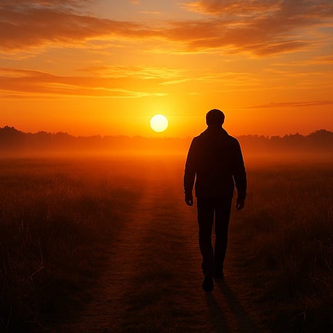 Walk into the light the journey continues.