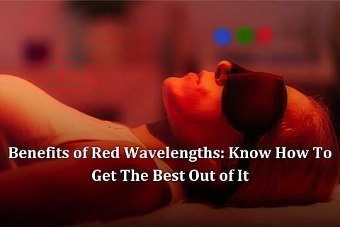 A person taking red light therapy