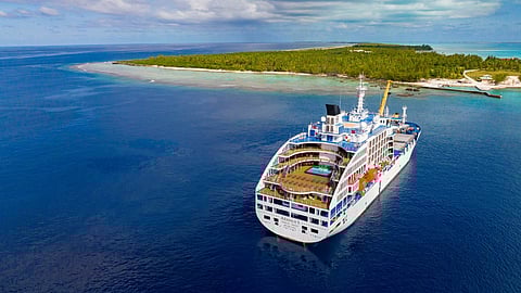 Aranui 5 Cruise Ship for Olympic Surfers
