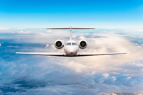 Private Charter Jet in the sky
