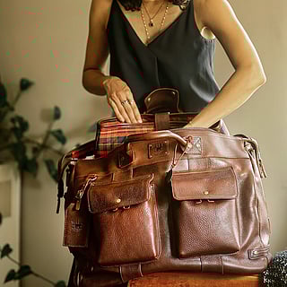 All Leather Travel Duffle