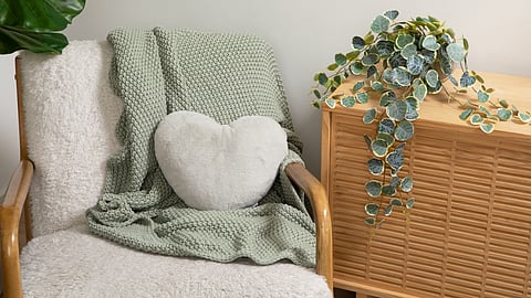 Soothing Gray Heart to Hug Pillow