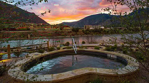 Iron Mountain Hot Springs view from the Jacuzzi