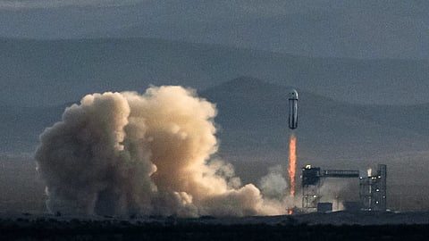 West Texas Mountains Frame New Shepard's Brief Journey to Space
