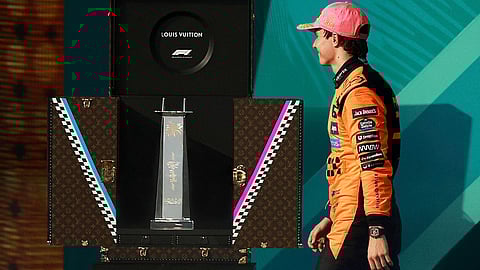 Oscar Piastri Accepts Louis Vuitton Trophy Trunk for Grand Prix Win
