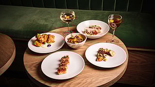 Table Spread and Wine at Hear & There