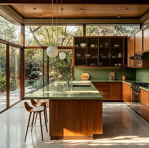 Mid Century Kitchen Cabinets Combining Vintage Appeal with Modern Durability