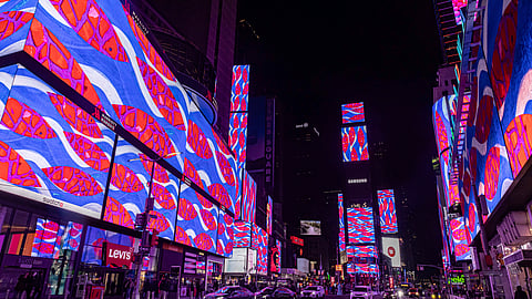 Times Square Becomes a Living Canvas During Midnight Moment’s Exhibition