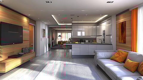 Sleek, Open-Concept Living Blends Modern Comfort With Warm Accents