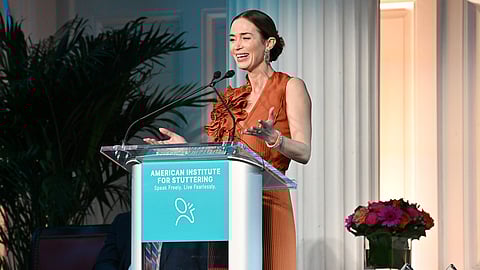 Emily Blunt Speaks Onstage During the Gala