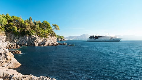 Star Explorer Anchors Off the Italian Coastline