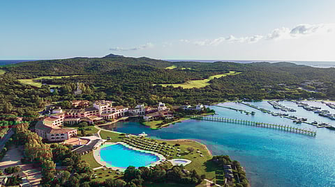 Aerial View of Hotel Cala di Volpe and Costa Smeralda Marina