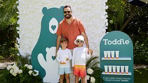 Daniel Marzoa & Kids at Toddle Skincare Event