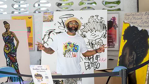 Rodney Royal at His Pop-Up Gallery During Miami Takeover 2025 in Wynwood