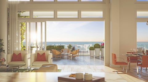 Oceanview Living Room Opens to Expansive Terrace at The Atlantic Club