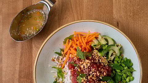 Dear Olivia's Ahi Tuna Poke & Rice Noodle Bowl