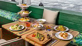 Palm Tree Club Table Spread