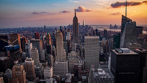 Sunset, Manhattan City Skyline