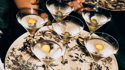 Martini tray with garnishes at Mary Lou’s Palm Beach