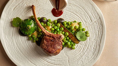 Lamb chop dish at Lumière
