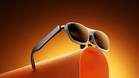Ray-Ban Meta smart glasses with AI features on vibrant display
