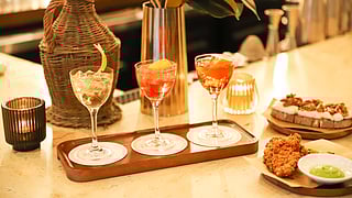 Table spread at Felice during Negroni Week
