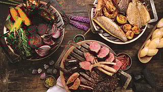 Vegetable, Meat, Seafood Parrilladas at Los Fuegos