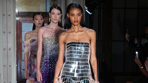 Mirror-tiled cocktail dress leads the finale procession