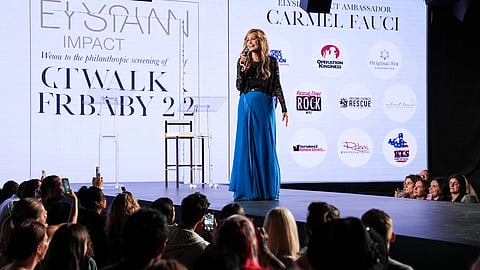 Karen Floyd speaks at Catwalk Furbaby 2 in New York