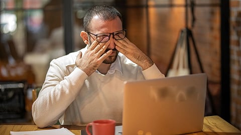 Close-up of an eye showing dryness linked to dry eye syndrome