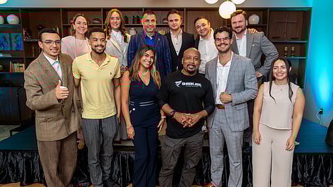 Group photo of judges and finalists at The Big Pitch Night in Miami