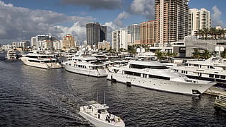 Luxury yachts docked along Fort Lauderdale’s waterfront
