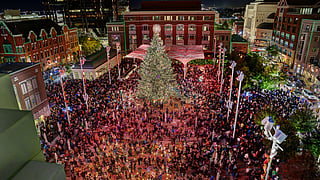 Holiday tree lighting in downtown Fort Worth