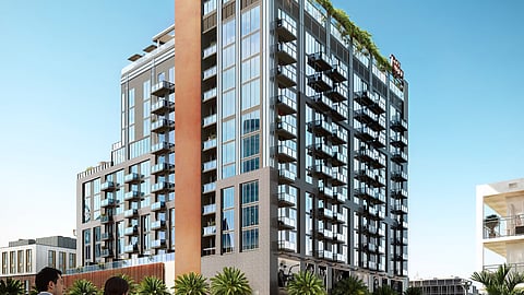 Exterior rendering of The Rider Residences in Miami