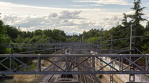 Railway lines leading into Chamartín Station in Madrid