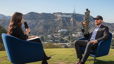 Laser Tag Golden Lion founder Serhii sits for an interview