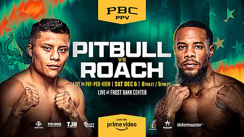 Event flyer for Pitbull vs. Roach at Frost Bank Center in San Antonio