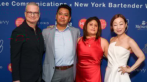 Barback finalists - Genaro Ahuatl Zacaula with New York Bartender Week co-founders