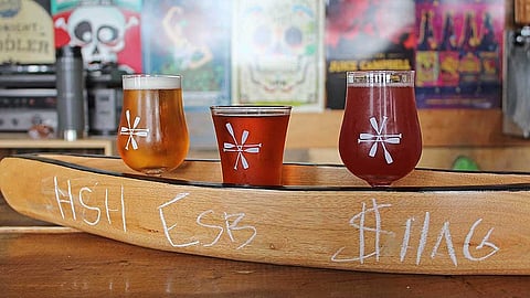 Beer Flight at 5 Paddles Brewing Co.