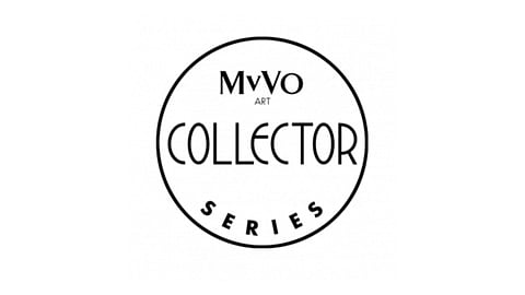 MvVO ART collector circle series logo in a circular black and white design