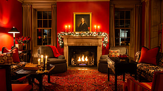 Decorative Aurora Inn Holiday Parlor