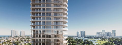 Exterior rendering of Avenia Aventura waterfront residential tower